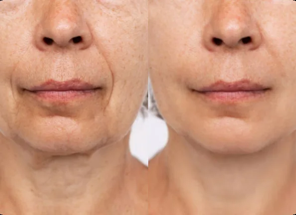 Antes e depois do uso do sérum Aglaia
